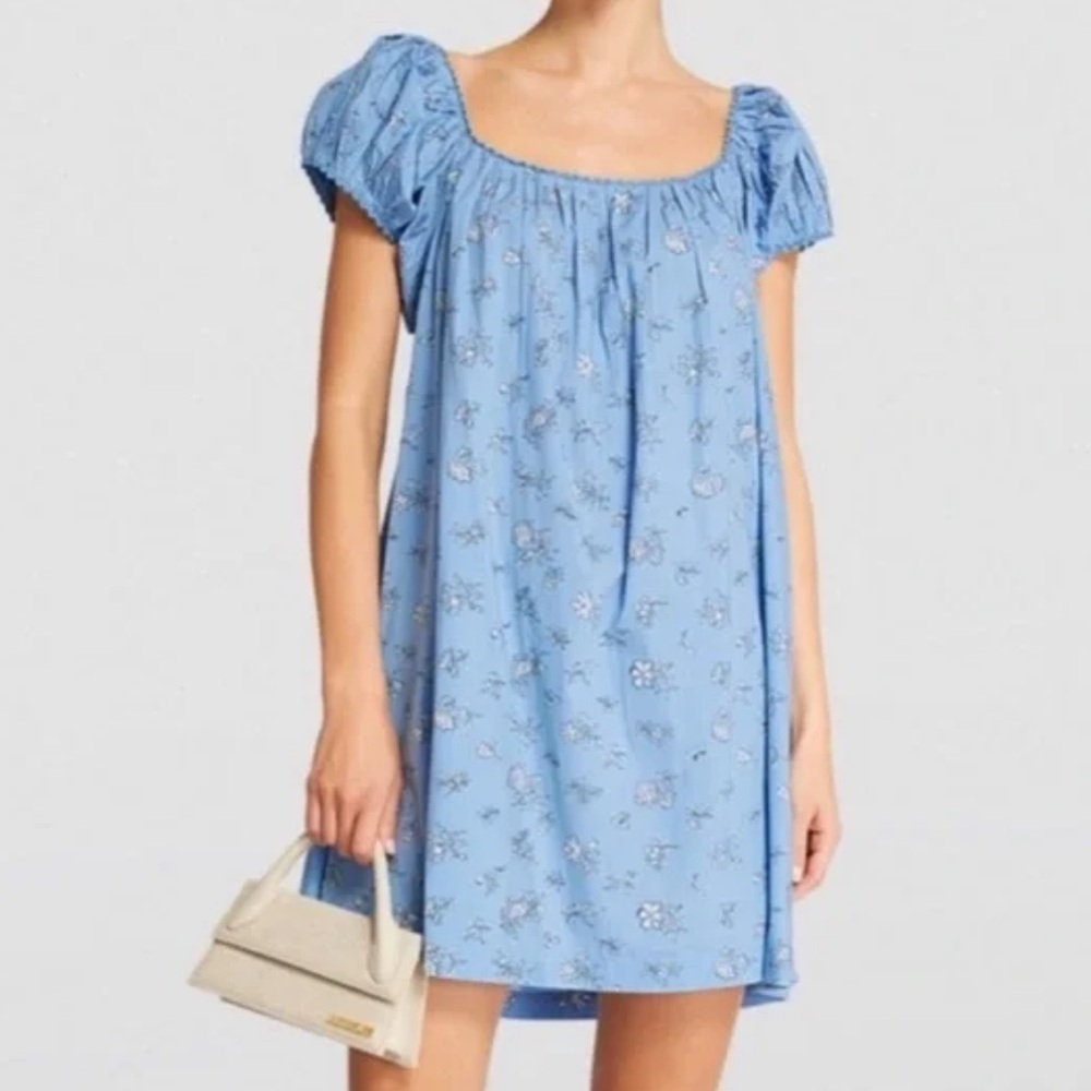 Doen Julie Dress in Floral Print - Blue